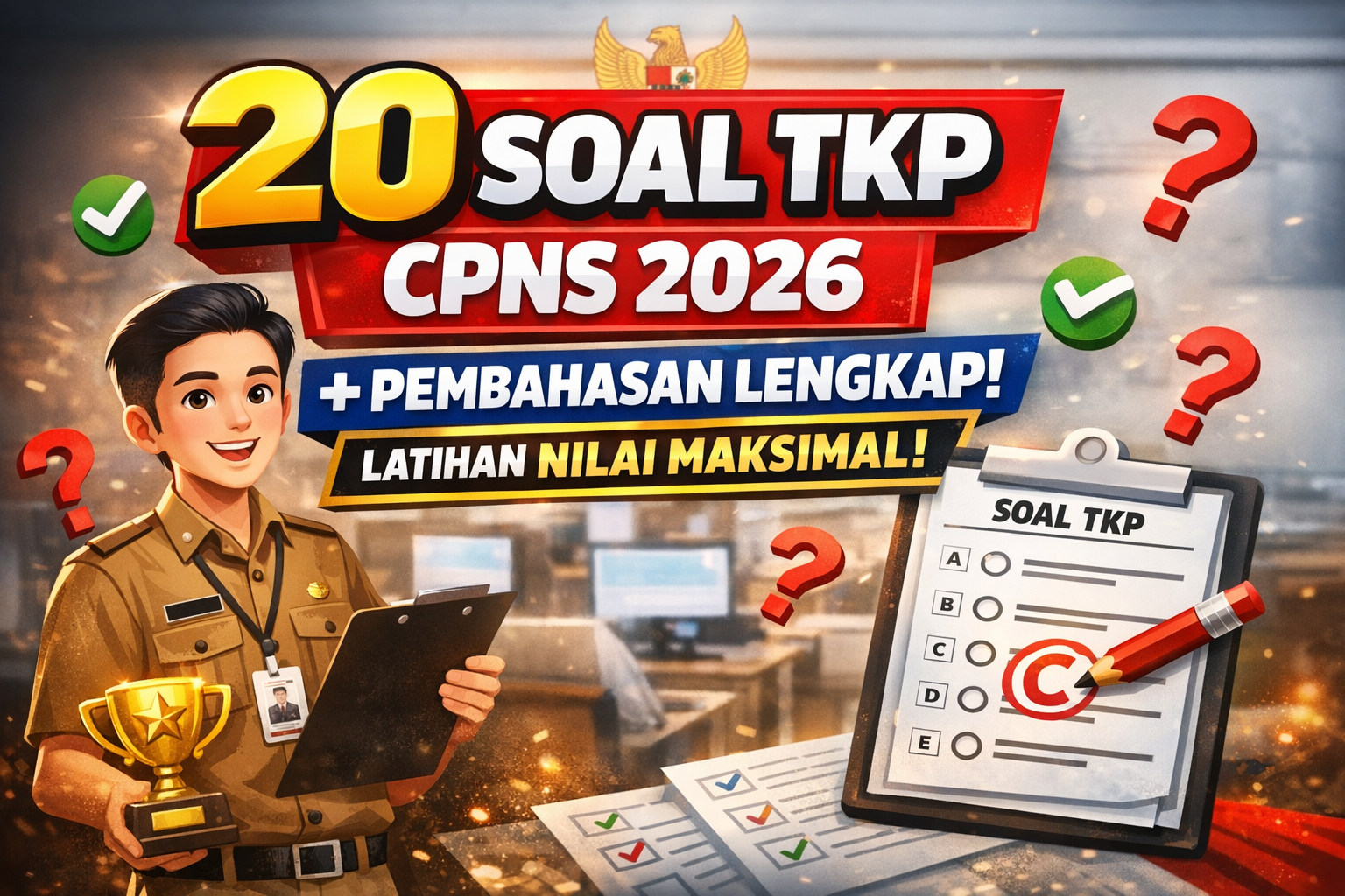 20 Soal TKP CPNS 2026 Terbaru + Pembahasan Lengkap (Latihan Nilai Maksimal!)